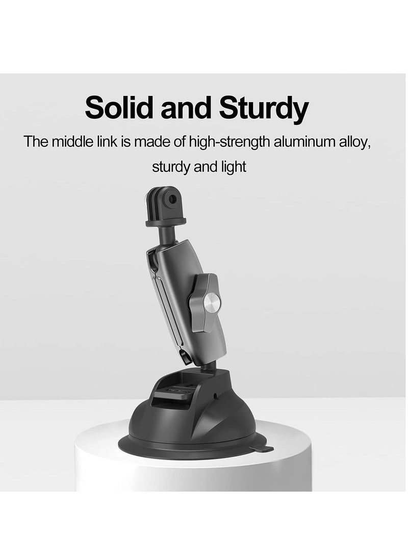 Y&D - Aluminum Alloy Suction Cup Mount for G' Hero, In-sta360, Osmo Action, Nikon , and Other Action Camera, 360° Rotation Heavy Duty with 1/4 Thread - Image 1