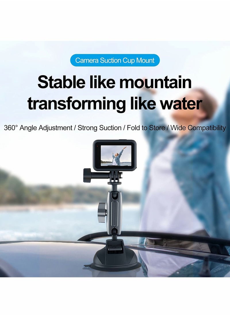 Y&D - Aluminum Alloy Suction Cup Mount for G' Hero, In-sta360, Osmo Action, Nikon , and Other Action Camera, 360° Rotation Heavy Duty with 1/4 Thread - Image 1