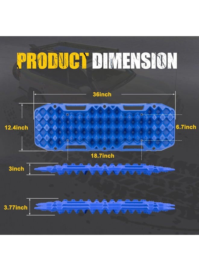 BUNKER INDUST Off Road Traction Boards - Pair Recovery Tracks Mat for Vehicle Truck Jeep SUV in Mud, Snow, Sand - Blue Emergency Tire Pads - Image 5