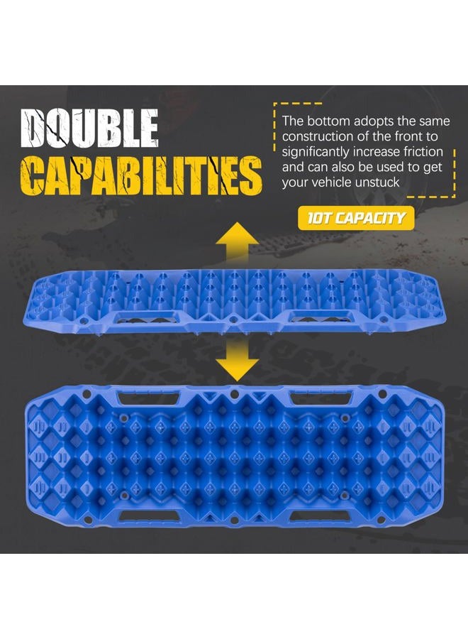 BUNKER INDUST Off Road Traction Boards - Pair Recovery Tracks Mat for Vehicle Truck Jeep SUV in Mud, Snow, Sand - Blue Emergency Tire Pads - Image 4