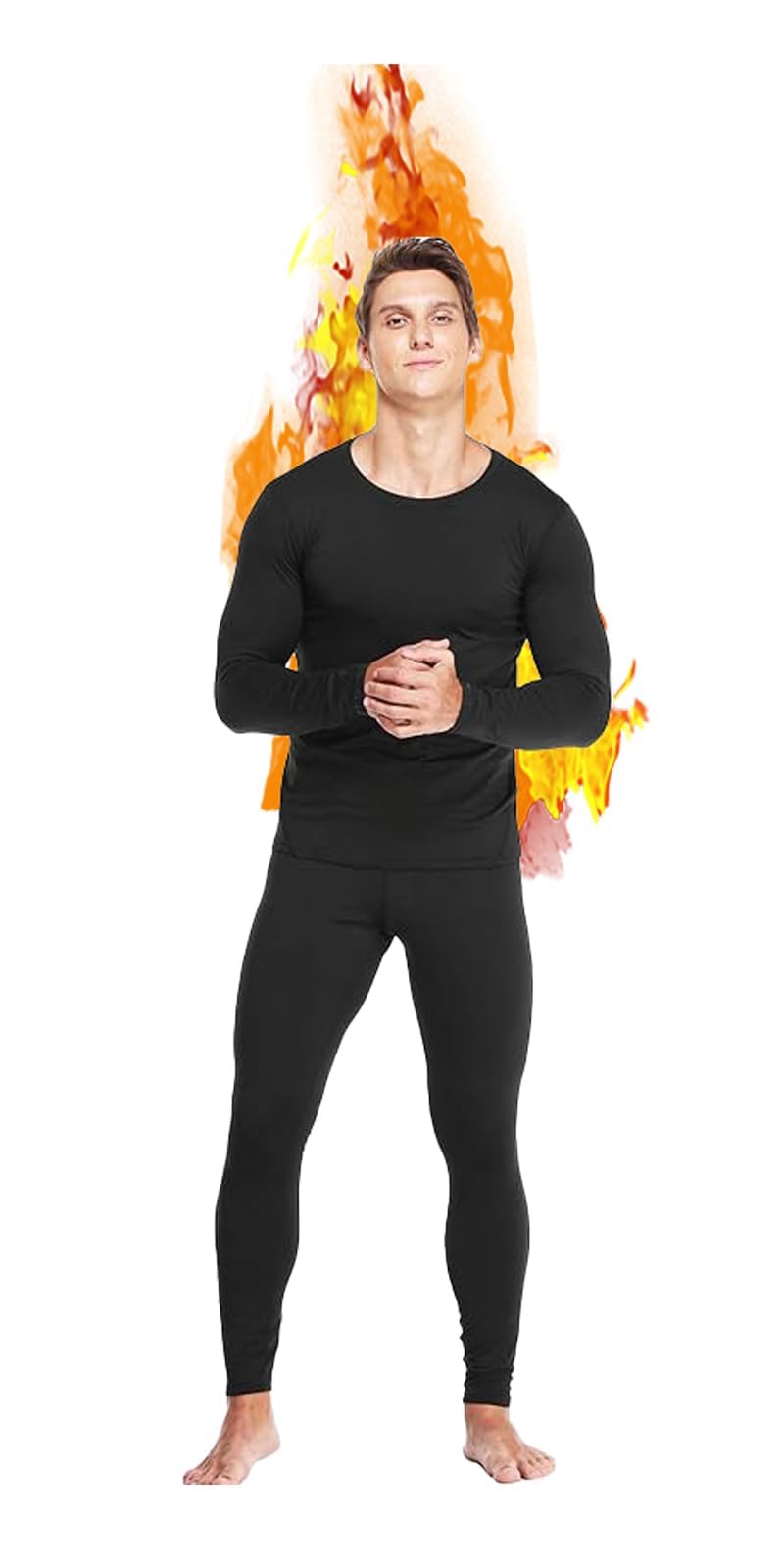 TEEPIRE 2Pack Mens Thermal Underwear Set with Lightweight Ultra Soft Fleece Lined,Long John Set, Skiing Base Layer - Image 5
