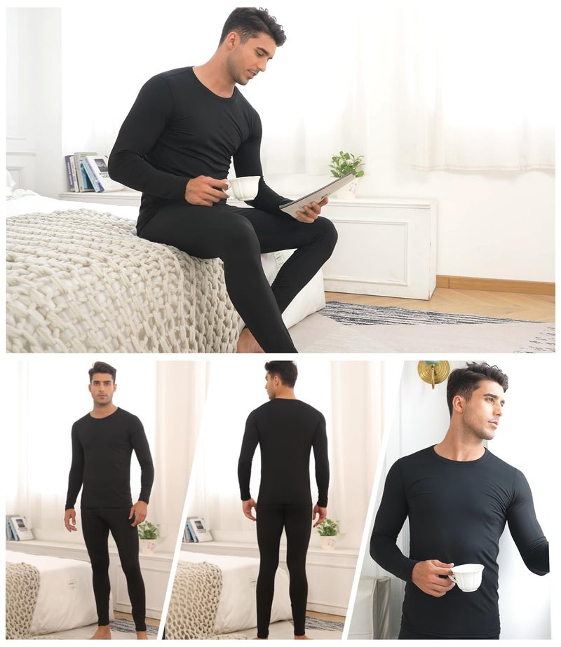 TEEPIRE 2Pack Mens Thermal Underwear Set with Lightweight Ultra Soft Fleece Lined,Long John Set, Skiing Base Layer - Image 4