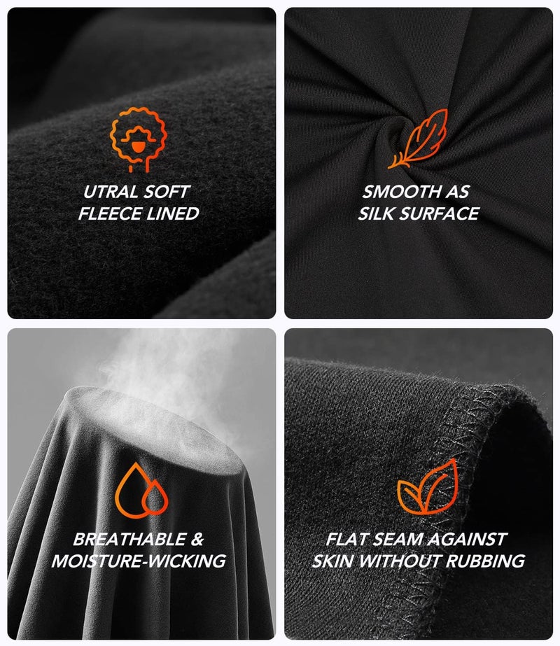 TEEPIRE 2Pack Mens Thermal Underwear Set with Lightweight Ultra Soft Fleece Lined,Long John Set, Skiing Base Layer - Image 3