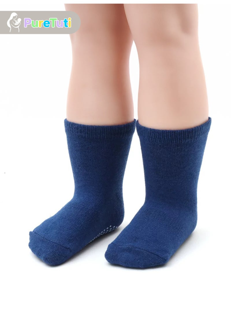 طفل نقي 6 أزواج من جوارب الأطفال غير القابلة للانزلاق، جوارب كاحل غير قابلة للانزلاق، جوارب كاحل غير قابلة للانزلاق مناسبة للأطفال من سن 0 إلى 7 سنوات من الأولاد والبنات - Image 4