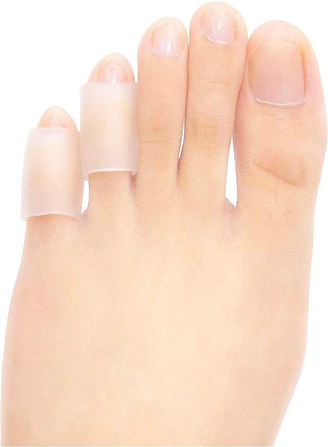 JKcare Transparent Pinky Toe Sleeves, Silicone Corn Cushions Pads, 12 Pack Little Toe Protectors for Corn, Blister and Injured Toenail Protection - Image 1