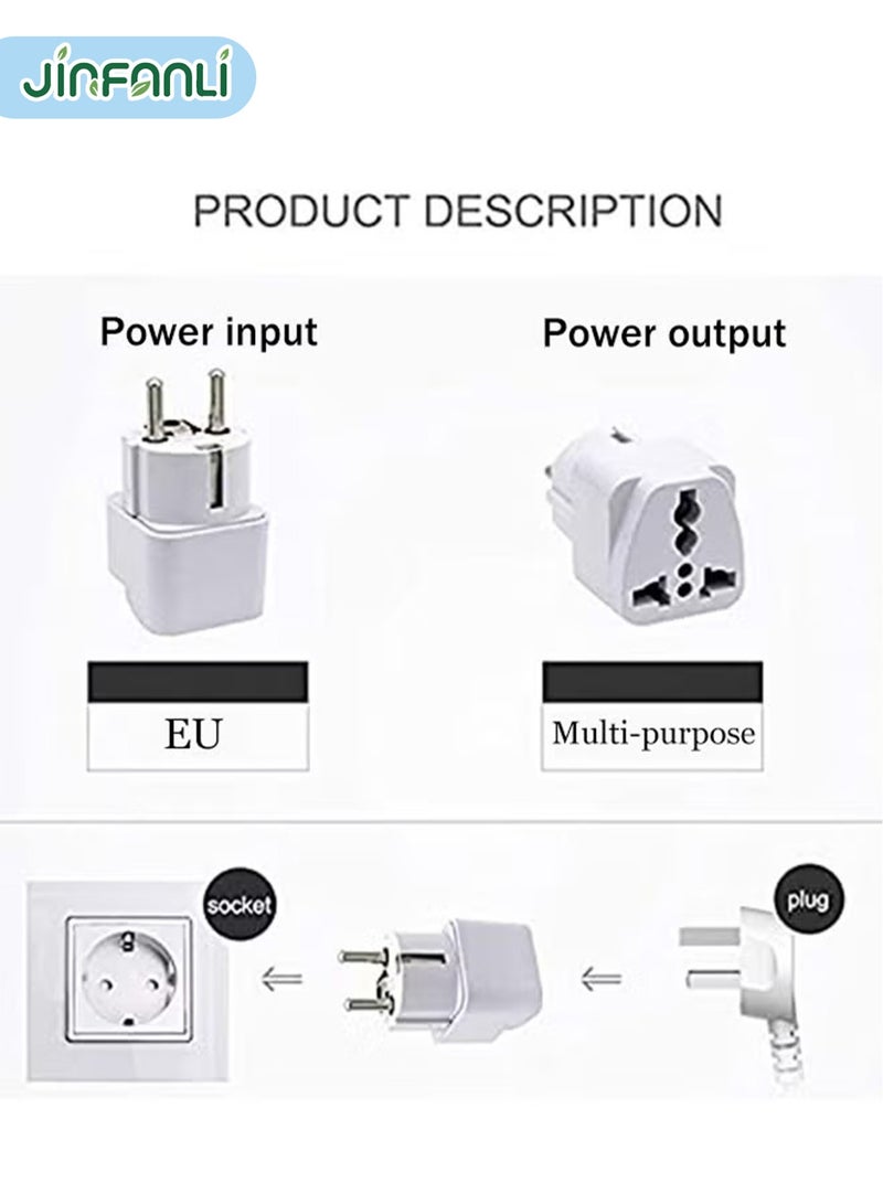 JINFANLI 3-Pack European Plug Adapters | Plug Converters | Make Travel More Convenient - White - Image 2