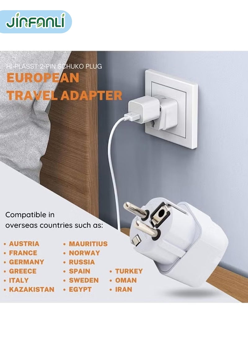 JINFANLI 3-Pack European Plug Adapters | Plug Converters | Make Travel More Convenient - White - Image 5