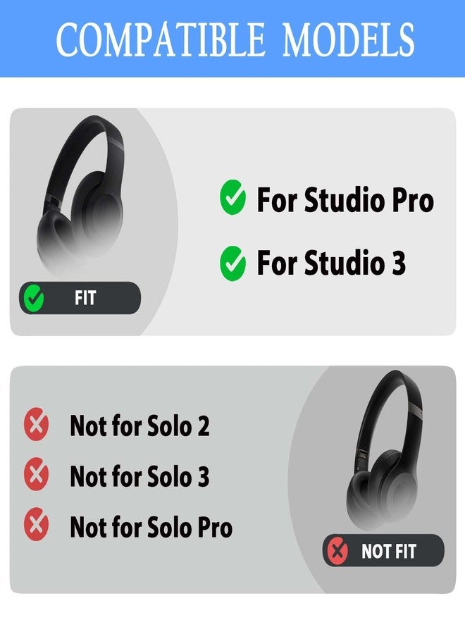 Adhiper Studio Pro Replacement Top Headband Foam Cushion Pad Repair Parts for Beats Pro (Model A2924) Studio 3 (Model A1914) and 2 Headphones - Black - Image 2