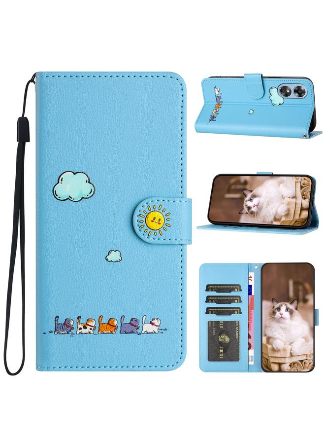 اس-توب جراب جلدي لهاتف OPPO A18 4G برسومات قطط كرتونية - Image 1