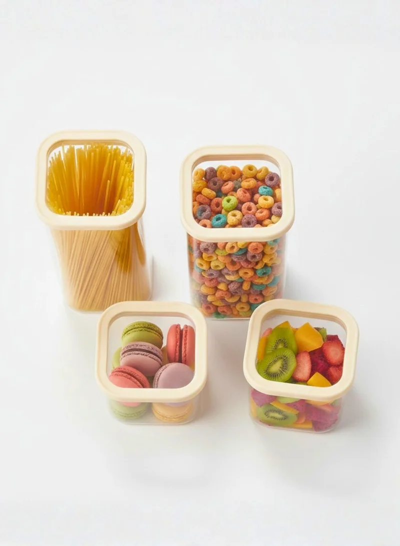 1Chase 1100 Square Storage Jars 1100ML – Set of 2 | Airtight & Stackable Borosilicate Glass Jars with Silicone Lids for Kitchen Pantry, Snacks, Spices, and Dry Food  | Best Price UAE