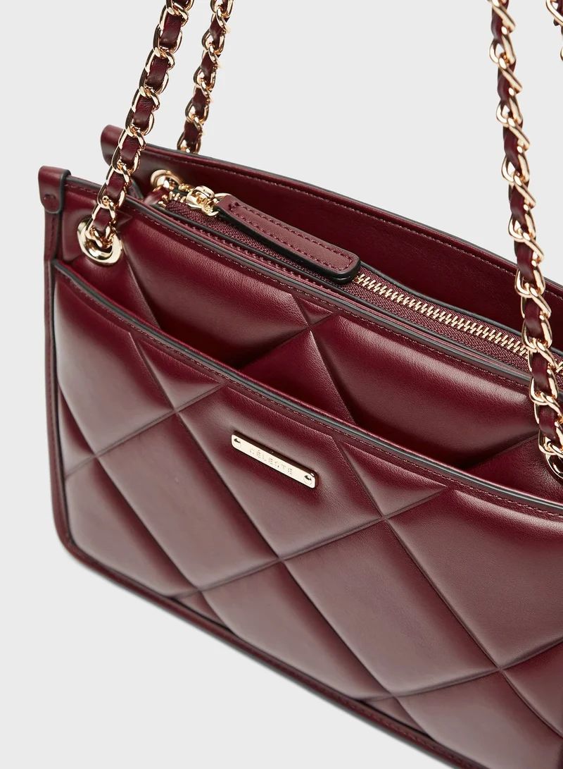 Celeste Chain Detail Flap Over Crossbody