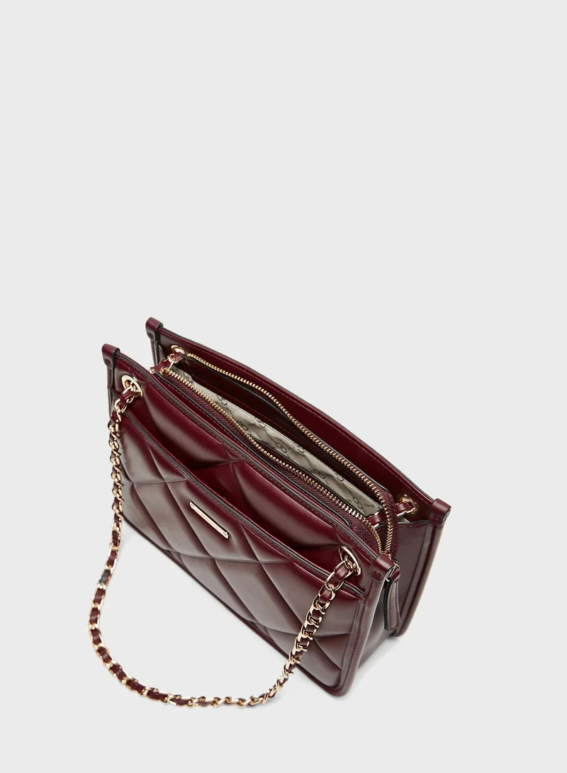 Celeste Chain Detail Flap Over Crossbody