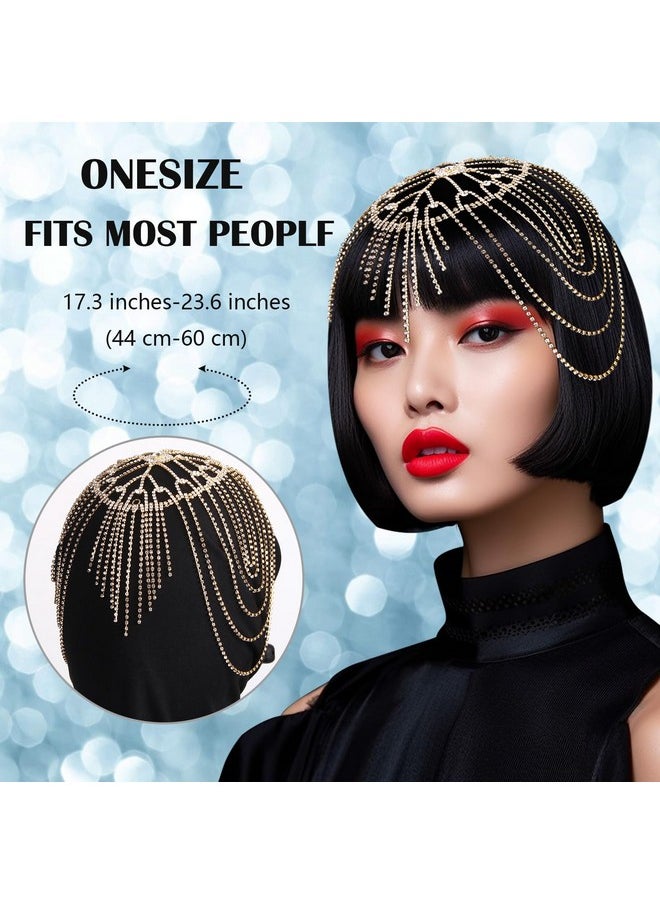 CROWN GUIDE - 1920S Accessories For Women Roaring 20S Gatsby Headpiece Flapper Headband Rhinestone Wedding Hair Pieces For Brides Gold - Image 1