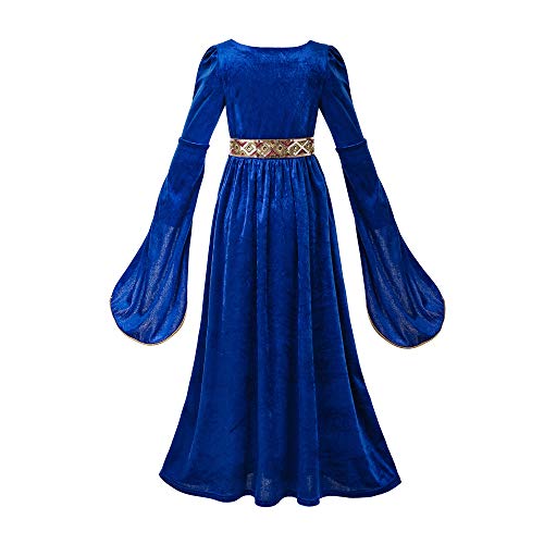 Pettigirl Girls Renaissance Queen Blue Dress Up Cosplay Royalty Medieval Princess Fancy Costume - Image 2