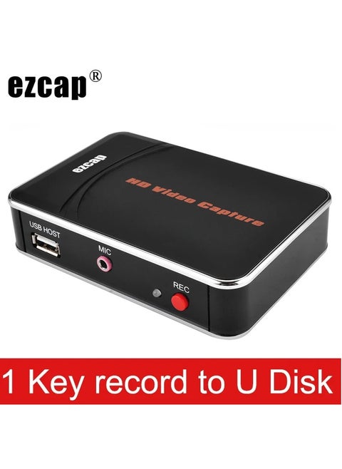 بطاقة التقاط الفيديو EZCAP 280HD HDMI لتسجيل الألعاب صندوق تسجيل فيديو بدقة 1080P و30 إطارًا في الثانية لجهاز Xbox PS3 PS4 بمدخل صوتي للميكروفون، إلى قرص USB، بدون الحاجة إلى جهاز كمبيوتر