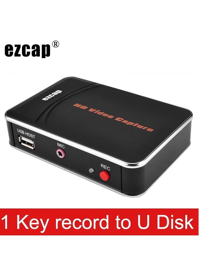 إزكاب - بطاقة التقاط الفيديو EZCAP 280HD HDMI لتسجيل الألعاب صندوق تسجيل فيديو بدقة 1080P و30 إطارًا في الثانية لجهاز Xbox PS3 PS4 بمدخل صوتي للميكروفون، إلى قرص USB، بدون الحاجة إلى جهاز كمبيوتر - Image 1
