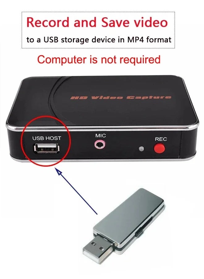 إزكاب - بطاقة التقاط الفيديو EZCAP 280HD HDMI لتسجيل الألعاب صندوق تسجيل فيديو بدقة 1080P و30 إطارًا في الثانية لجهاز Xbox PS3 PS4 بمدخل صوتي للميكروفون، إلى قرص USB، بدون الحاجة إلى جهاز كمبيوتر - Image 1