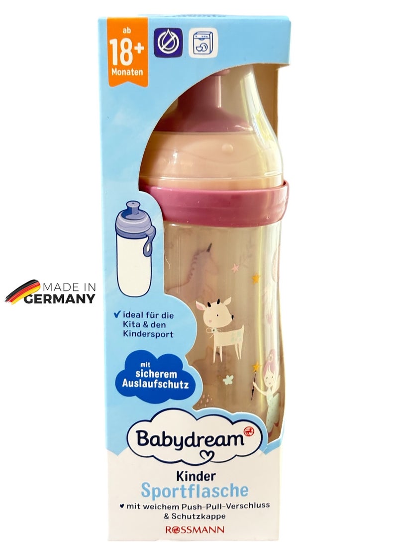 ROSSMANN - German Brand, Babydream Drinking Bottle with Pop-Up Closure 360ml, Purple – Kids Water Bottle, Spill-Proof Sippy Cup for Boys and Girls, for Nursery, Ideal for Toddlers 18+ Months, for Nursery, Outdoor or Indoor Use - Image 1