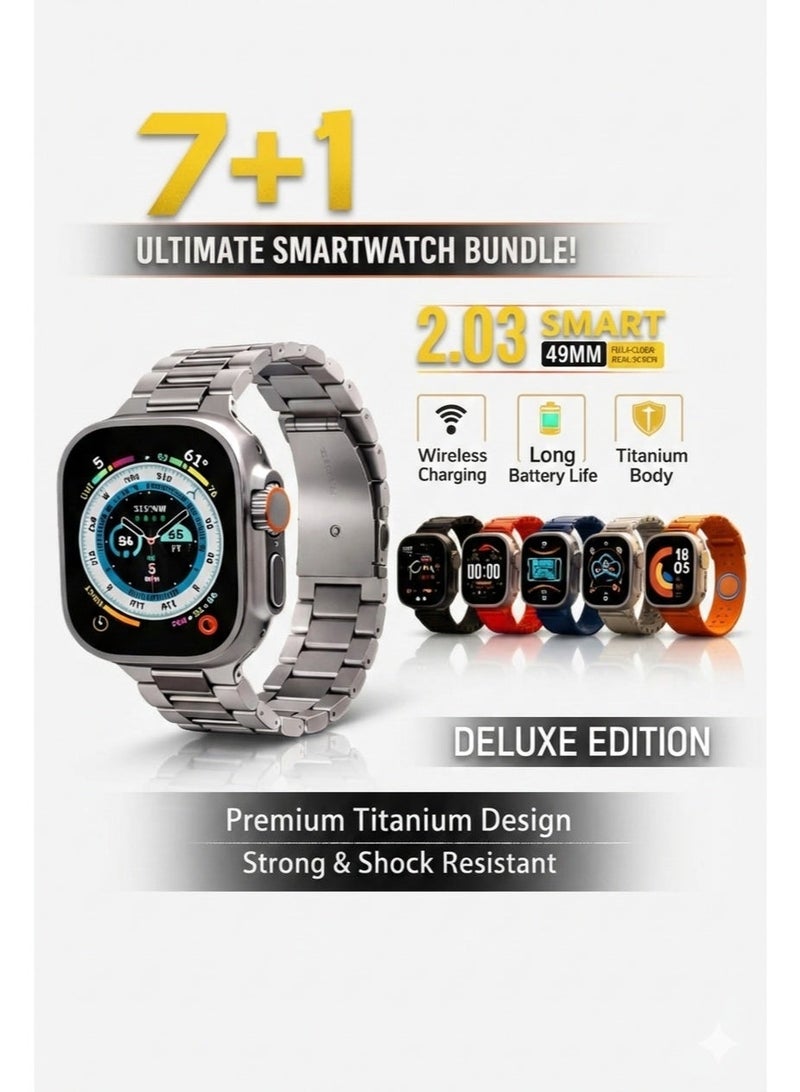 ساعة ذكية لحساب السعرات الحرارية و استقبال الرسائل و المكالمات  و تدعم اللغة العربية 49 مم-متعدد الألوان - Image 4