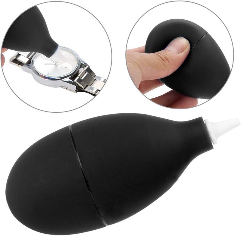 klarako Air Duster, Dust Blower with Short Nozzles Pump Cleaner Tool for Camera Watch Phone Keyboard Lens Filter Cleaning [Black], Keyboard Blower Cleaner Blower Rubber Oval Shaped - Image 3