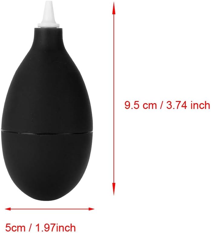 klarako Air Duster, Dust Blower with Short Nozzles Pump Cleaner Tool for Camera Watch Phone Keyboard Lens Filter Cleaning [Black], Keyboard Blower Cleaner Blower Rubber Oval Shaped - Image 4