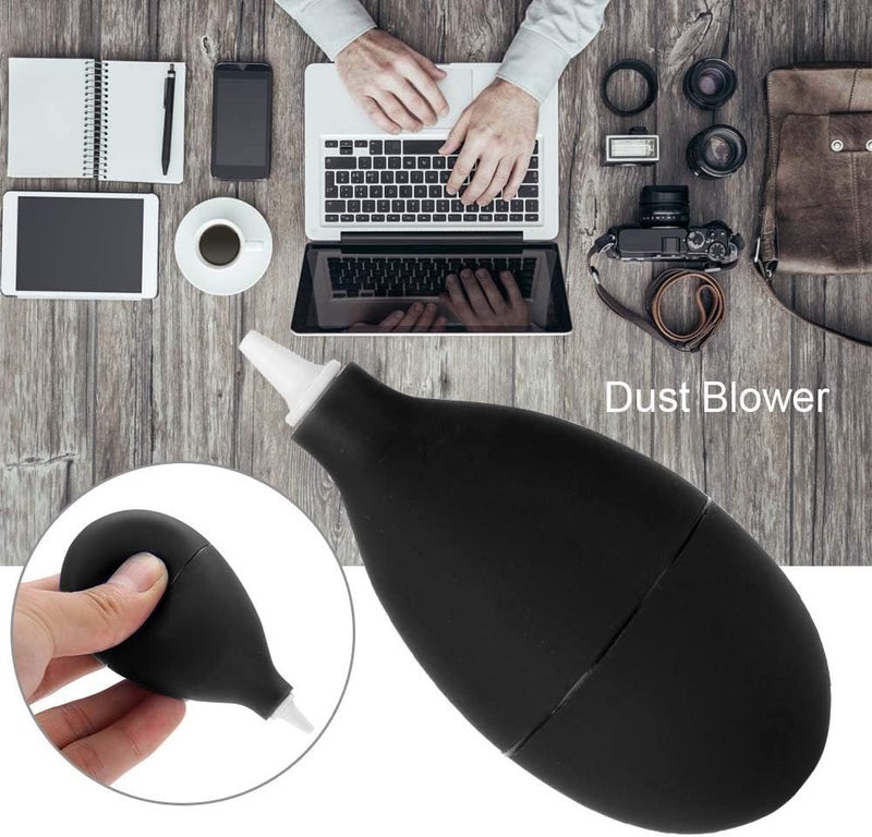 klarako Air Duster, Dust Blower with Short Nozzles Pump Cleaner Tool for Camera Watch Phone Keyboard Lens Filter Cleaning [Black], Keyboard Blower Cleaner Blower Rubber Oval Shaped - Image 2