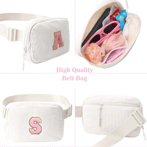 Kejea Birthday Gifts for Teenager Girls Kids - Personalized Belt Bag for Girls Women Fashion Waist Packs Trendy Travel Fanny Pack Crossbody Bags with with Initial Letter Patch Cute Stuff S - Image 4