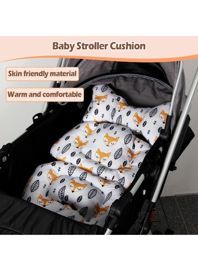 KAKIBLIN Toddler Car Seat Insert, Baby Stroller Liner Head and Body Support Pillow, Toddler Seat Pad Carseat Neck Support Cushion for Toddler, Yellow Fox - Image 2