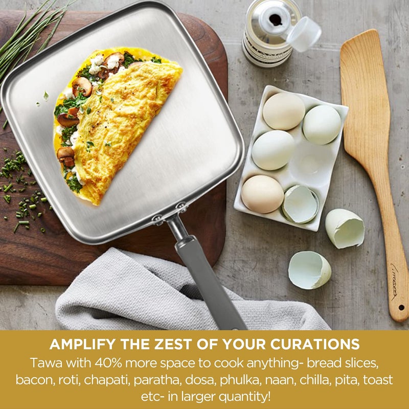 MEYER مقلاة ميار تريفانتج من الفولاذ المقاوم للصدأ على شكل مربع مفتوح، (31612) - Image 2