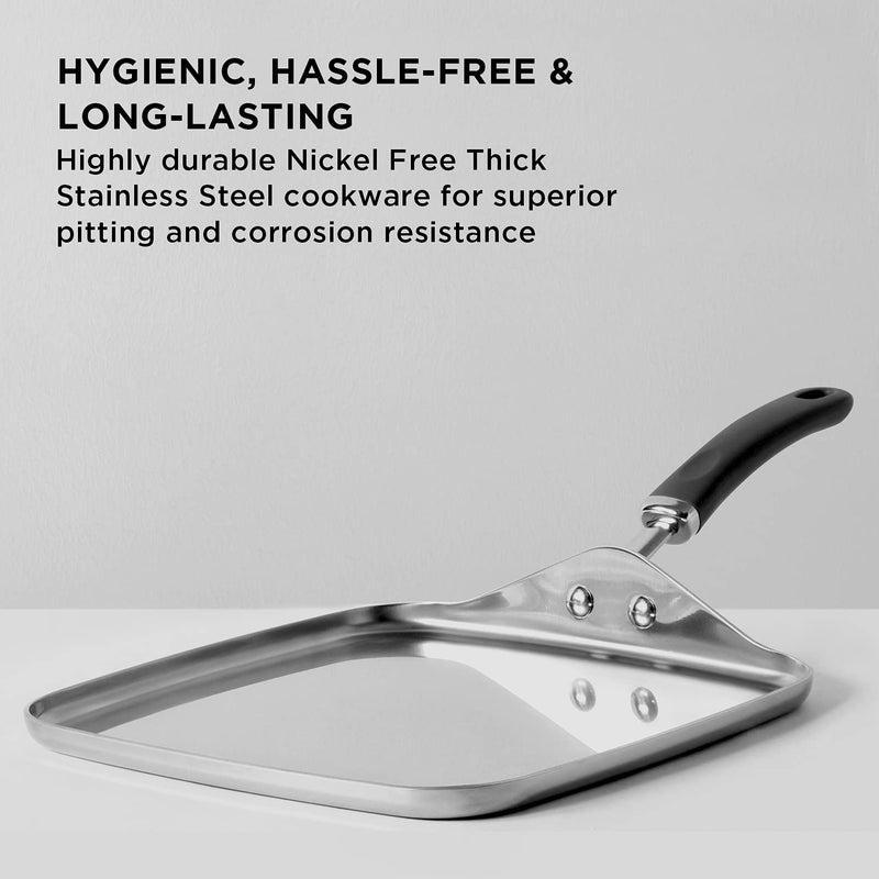 MEYER مقلاة ميار تريفانتج من الفولاذ المقاوم للصدأ على شكل مربع مفتوح، (31612) - Image 3