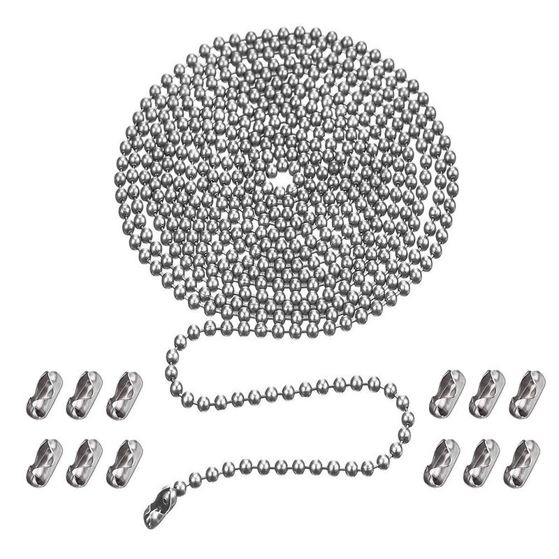 SmoTecQ سلسلة سحب مروحة السقف، 120" نحاس مقاوم للصدأ مع كرات خرز 3 مم وسلاسل تمديد مع 12 موصل، فضي - Image 5