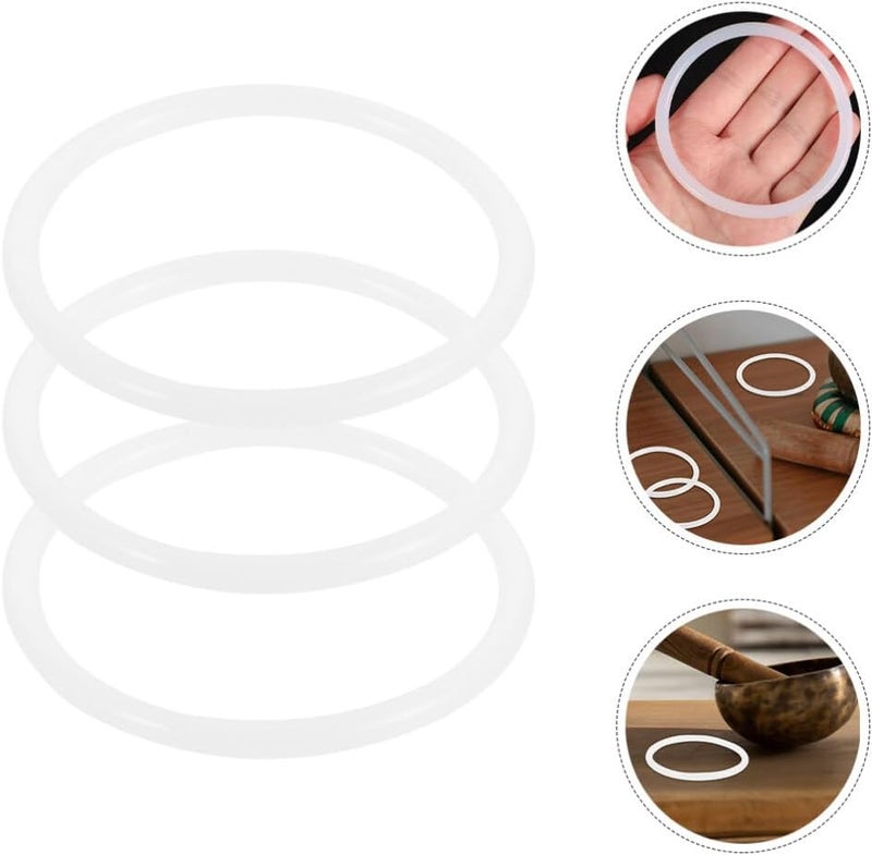 Vaguelly 3pcs Crystal Singing Bowl Rubber Ring Sound Bowls O Ring Crystal Singing Bowls Base Support for Crystal Sound Healing Yoga Meditation Singing Bowls - Image 4