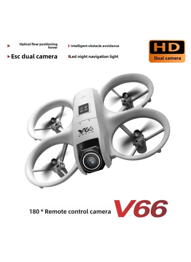 Generic - V66 UAV Aerial Photography HD Four-sided Obstacle Avoidance Remote Control Aircraft Dual Camera Optical Flow Positioning-Color:Orange*optical Flow Positioning*obstacle Avoidance-Specification:Three Batteries - Image 1