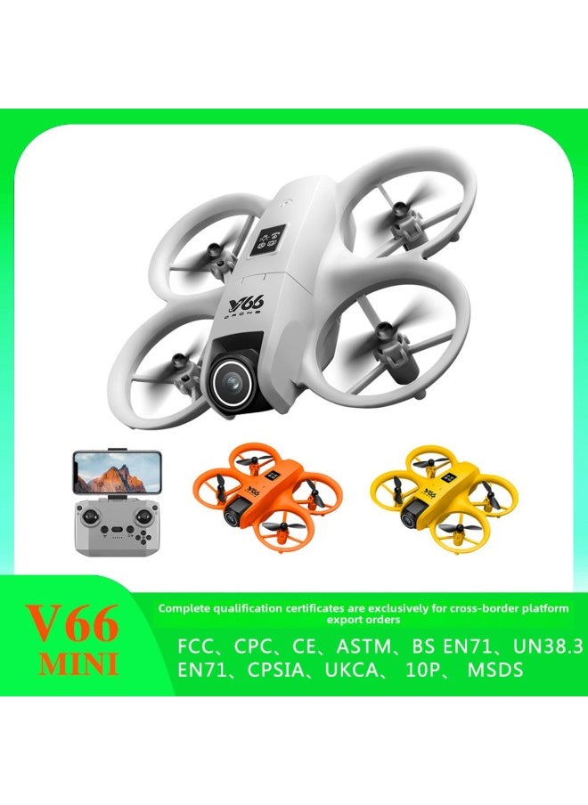 Generic - V66 UAV Aerial Photography HD Four-sided Obstacle Avoidance Remote Control Aircraft Dual Camera Optical Flow Positioning-Color:Orange*optical Flow Positioning*obstacle Avoidance-Specification:Three Batteries - Image 1