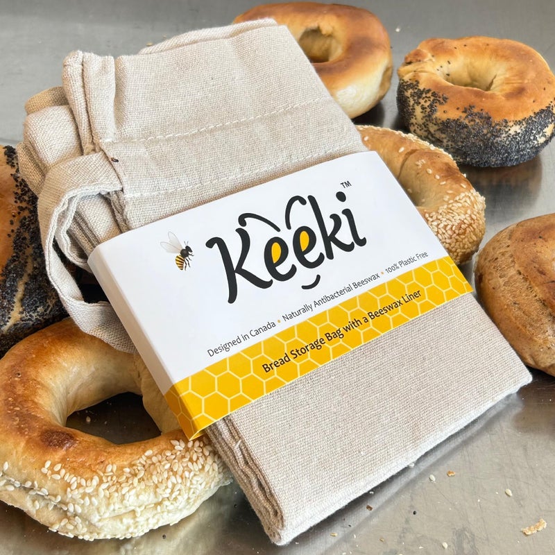 Keeki Bag - The Original Beeswax Lined Bread Bag for Homemade & Sourdough | Reusable Linen Bread Storage | Beeswax Wrap Alternative | Plastic-Free Storage w/Wide Drawstring Closure (Pink) - Image 5