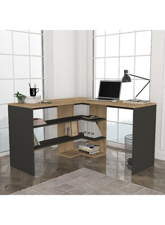 Home Box L-Shaped Study Desk in Wood Finish - Image 2