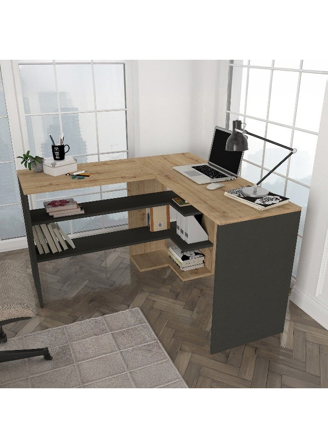 Home Box L-Shaped Study Desk in Wood Finish - Image 3
