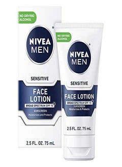 NIVEA MEN Sensitive Face Lotion With Spf 15 Broad Spectrum Sunscreen 3 Pack Of 2.5 Fl Oz Tubes  - Image 3