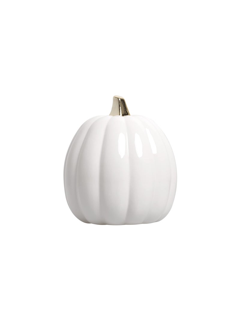 pearhead Pearhead White Ceramic Pumpkin  Home Fall D?cor  Modern Holiday Home Decor  Trendy Halloween Decorations  White  - Image 1