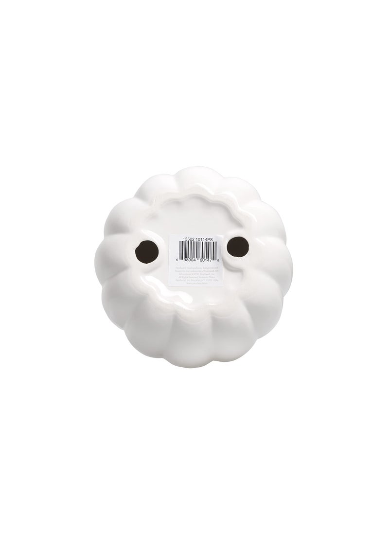 pearhead Pearhead White Ceramic Pumpkin  Home Fall D?cor  Modern Holiday Home Decor  Trendy Halloween Decorations  White  - Image 4