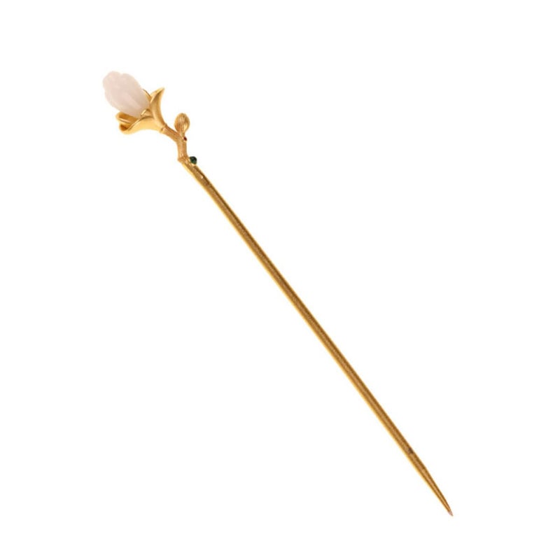 FENICAL Vintage Hair Chopsticks for Women Metal Hair Stick with Tulip Floral Pattern - Image 1