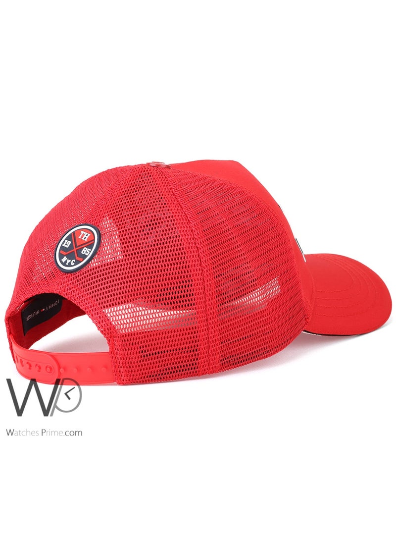 Tommy Hilfiger Plus Tommy Hilfiger Trucker Cap th Red Cotton Net Hat  - Image 2