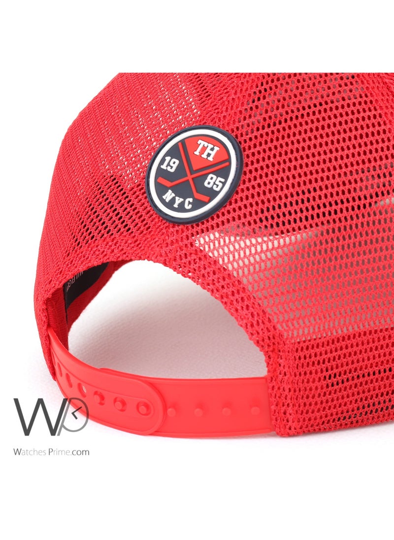 Tommy Hilfiger Plus Tommy Hilfiger Trucker Cap th Red Cotton Net Hat  - Image 3