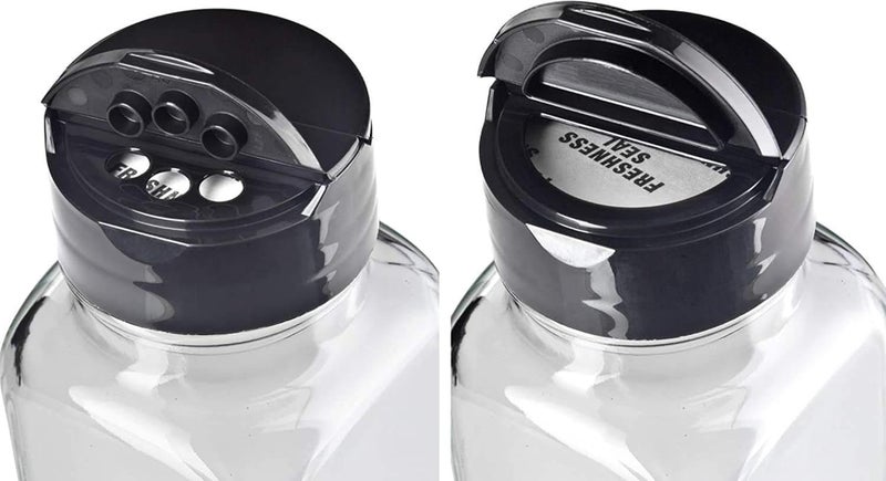BHAVIKA BANSIBHAI DANGASHI Glass Spice Bottles Empty Seasoning Containers with Black Cap,Clear Reusable Containers Jars for Spice,Herbs,Powders,Glitters (pack of 8)  - Image 4