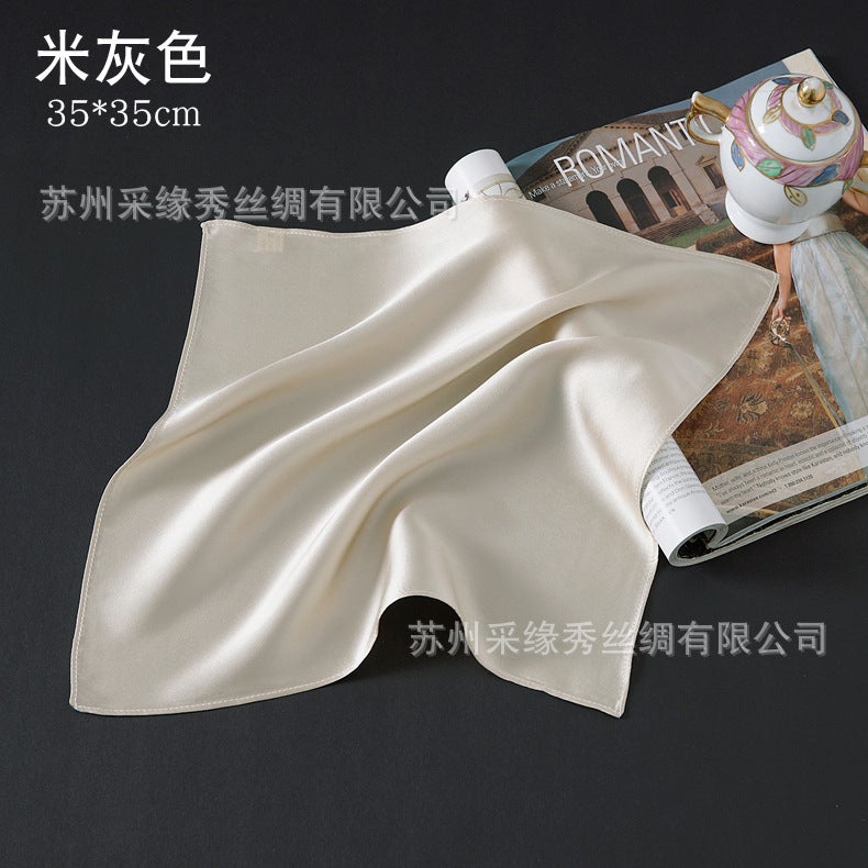 Supply Plain Crepe Satin Silk Men'S Flap Pocket Pants Square Mulberry Silk Gift Silk Handkerchief Face Wipe Women'S Small Handkerchief - Image 1