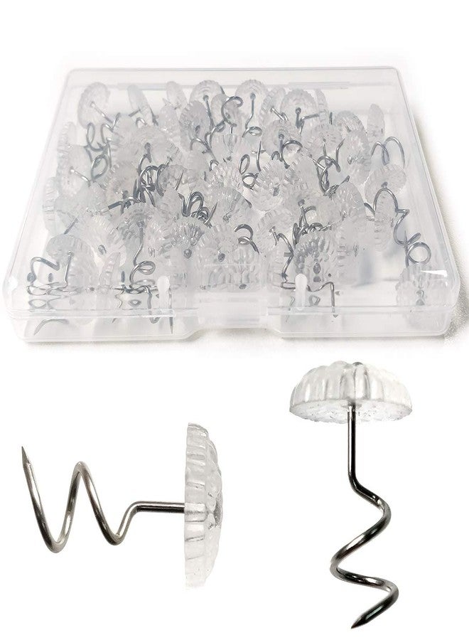 TTSAM Twist Pins with Clear Heads, Ideas Bedskirt Pins for Holds Bedskirts, Drapes, Slipcovers and Other Fabric and Materials Securely in Place(Pack of 50) - Image 1