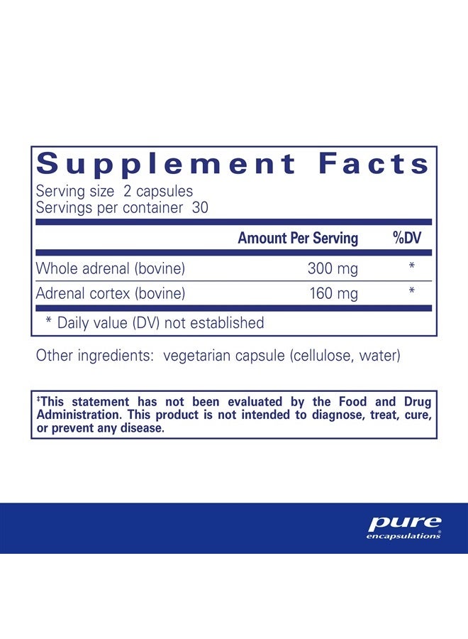Pure Encapsulations أدرينال | مكمل لدعم مستويات الكورتيزول الصحية، التعب، تخفيف التوتر، ووظيفة الغدة الكظرية* | 60 كبسولة - Image 2