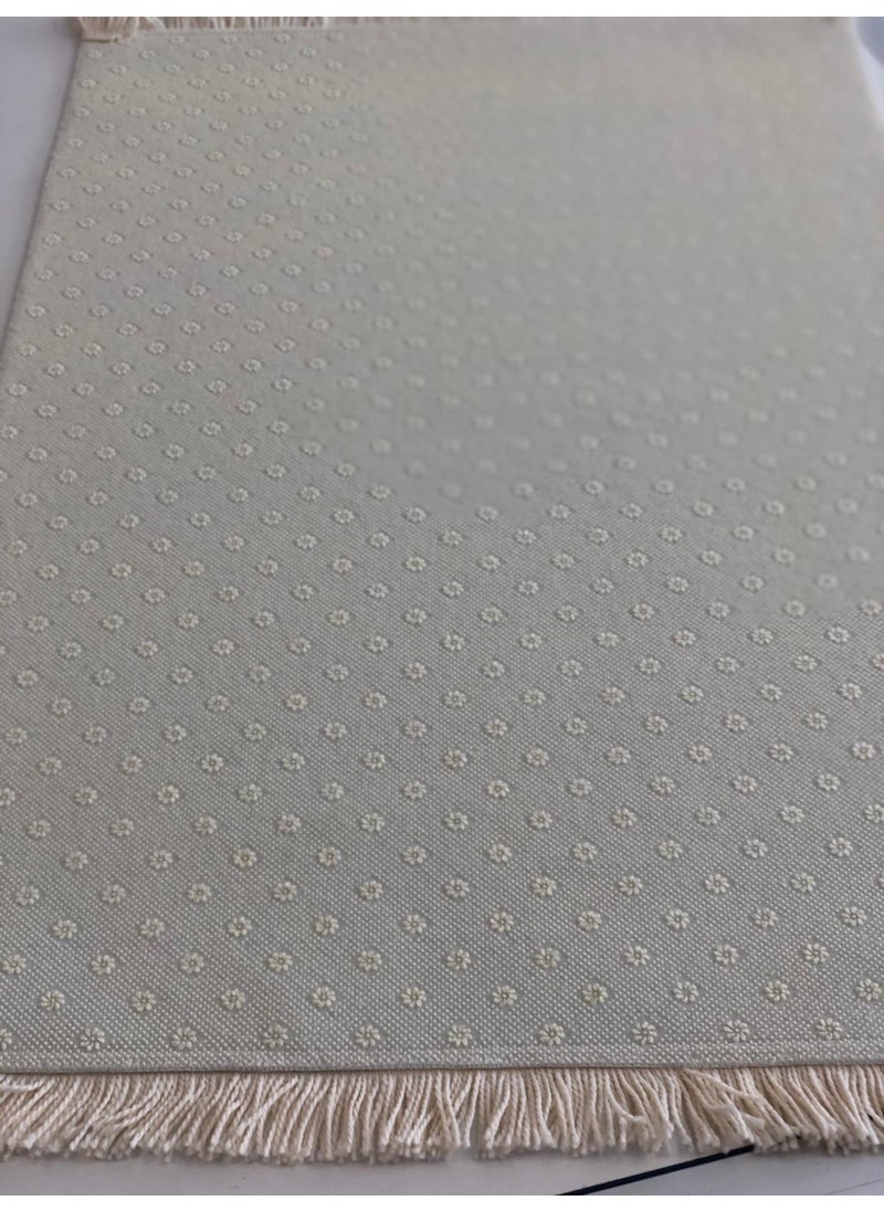 Tropik Home - Stone Patterned Digital Printed Tasseled Polyester Non-Slip Based Bath Mat - Image 1