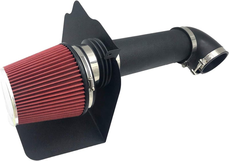 MOOSUN Intake Pipe Perfit Formance Cold Air Intake Kit with Filter 2005-2010 Fit for Dodge/Chrysler (Challenger, Charger, 300) 5.7L 6.1L V8 (Black Tube & Red Filter) - Image 1