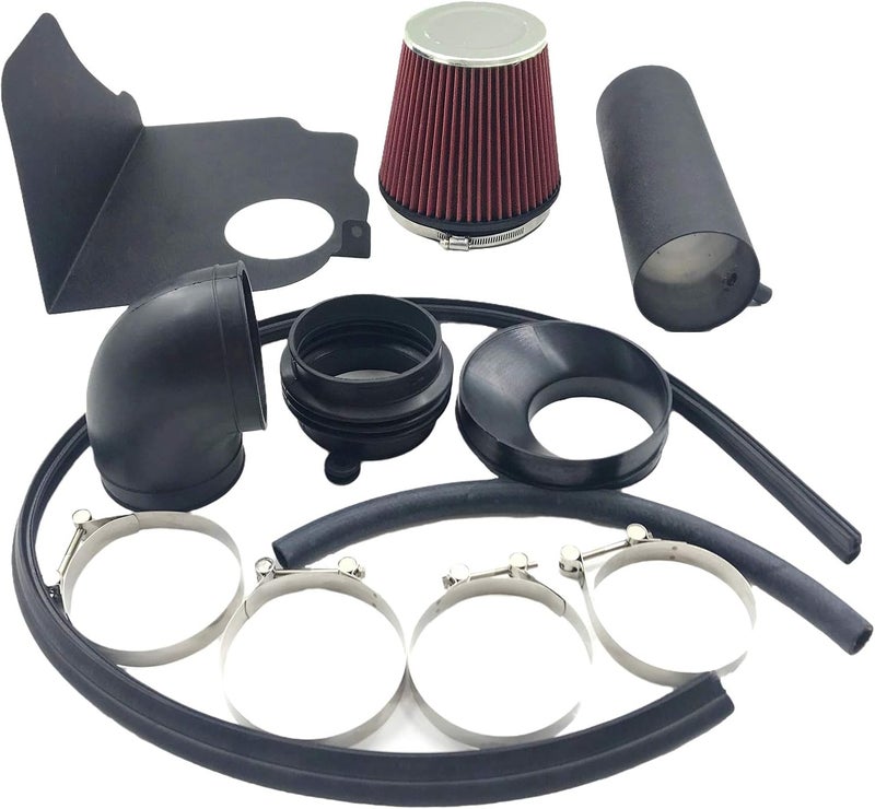 MOOSUN Intake Pipe Perfit Formance Cold Air Intake Kit with Filter 2005-2010 Fit for Dodge/Chrysler (Challenger, Charger, 300) 5.7L 6.1L V8 (Black Tube & Red Filter) - Image 3